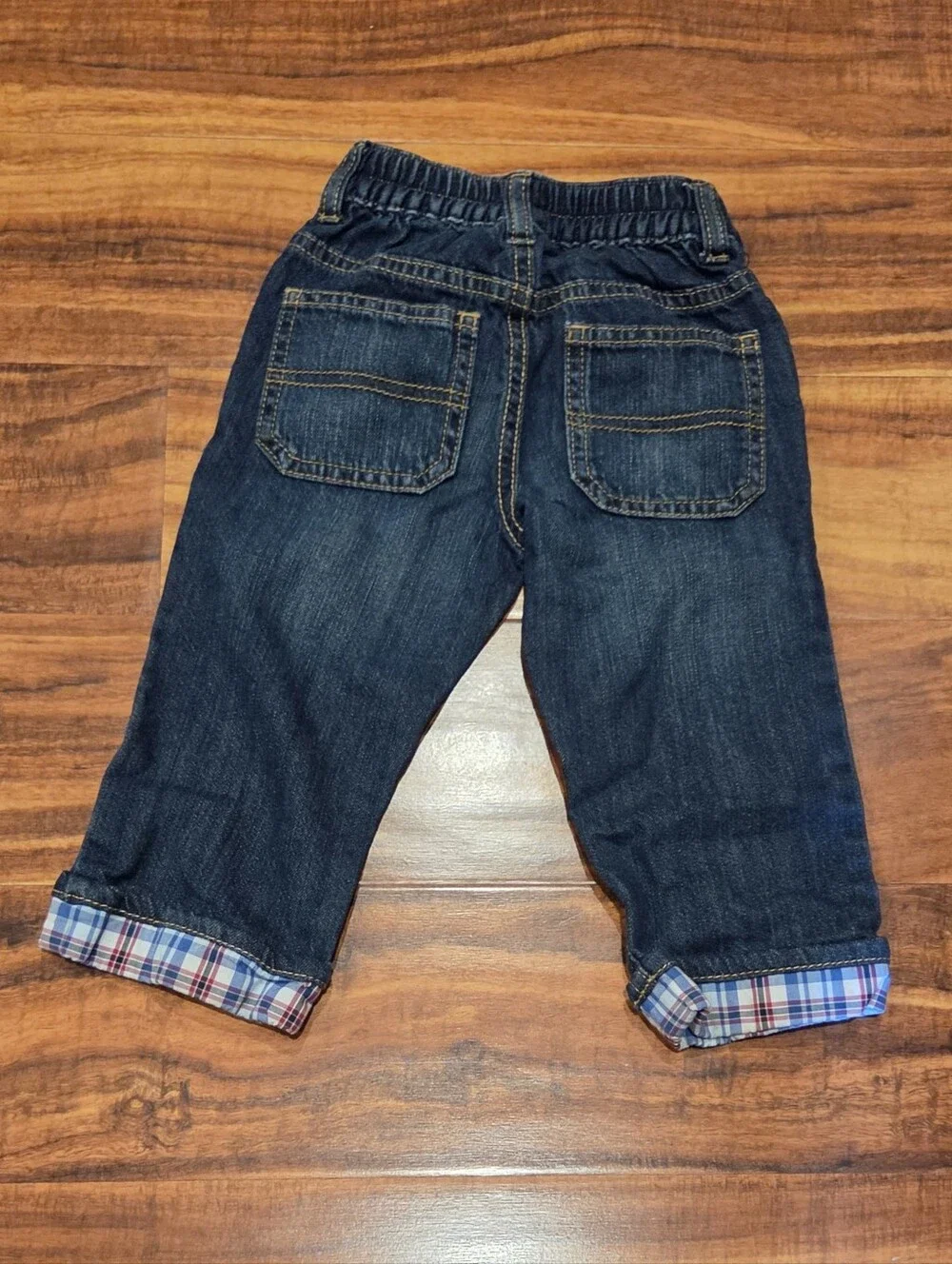 Gymboree NWT/EUC 18-24 Red/Blue Plaid Button Down Shirt, Jeans & Airplane Shoes
